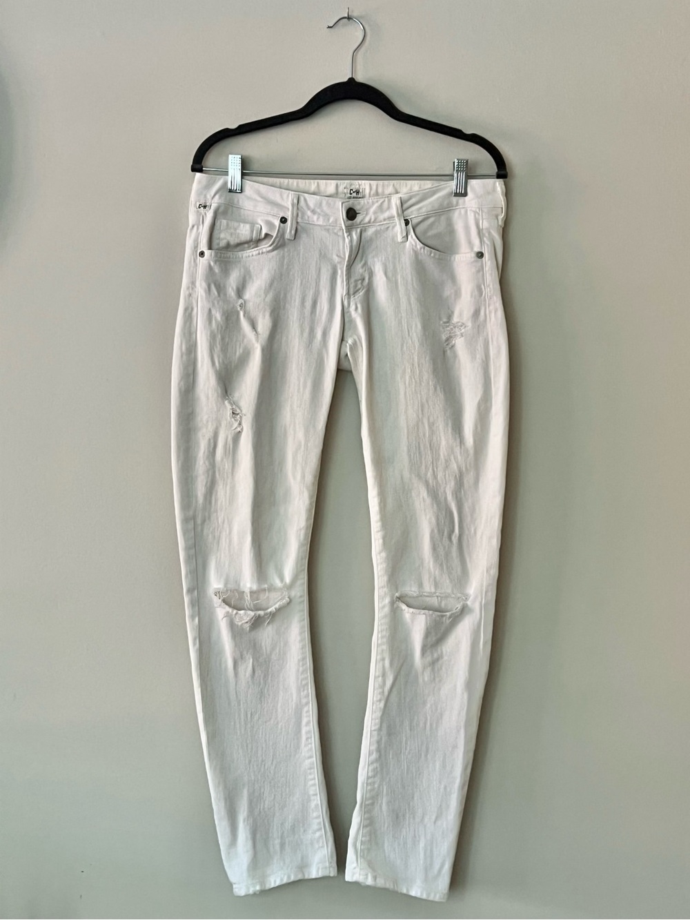 Citizens of Humanity Racer Low Rise Skinny White Distressed Jeans 29